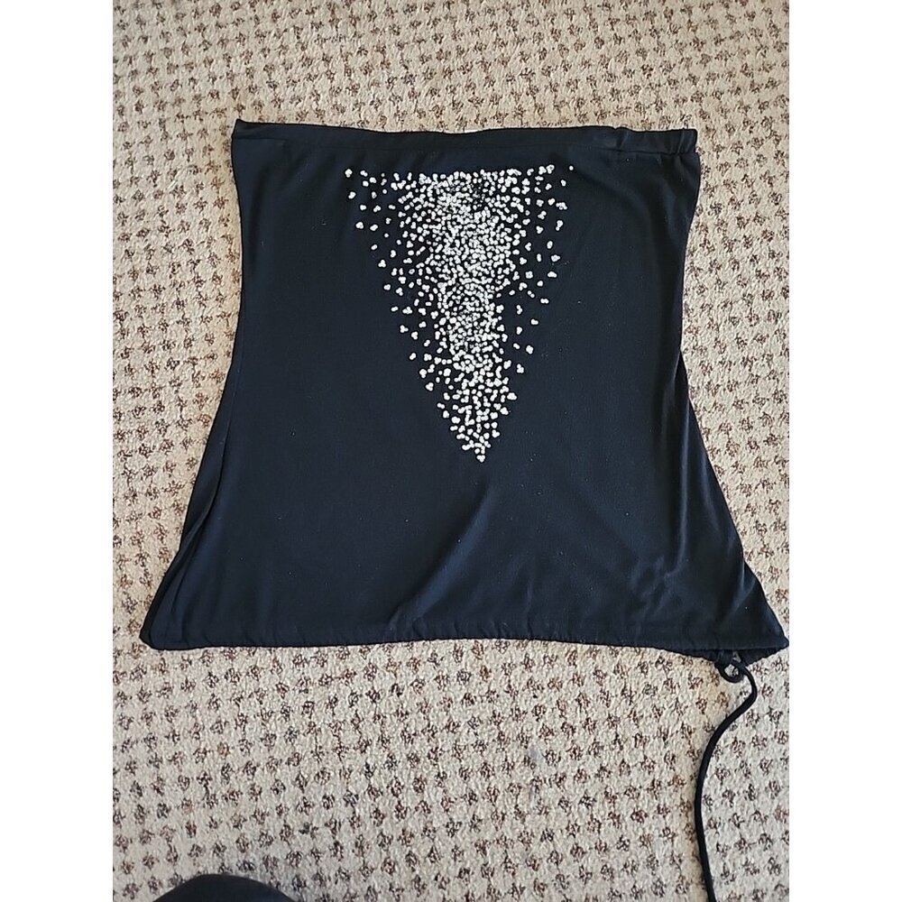 Maurice's Black‎ Sequined Halter Top Size Large